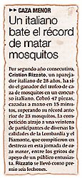 Un italiano bate el r�cord de matar mosquitos.